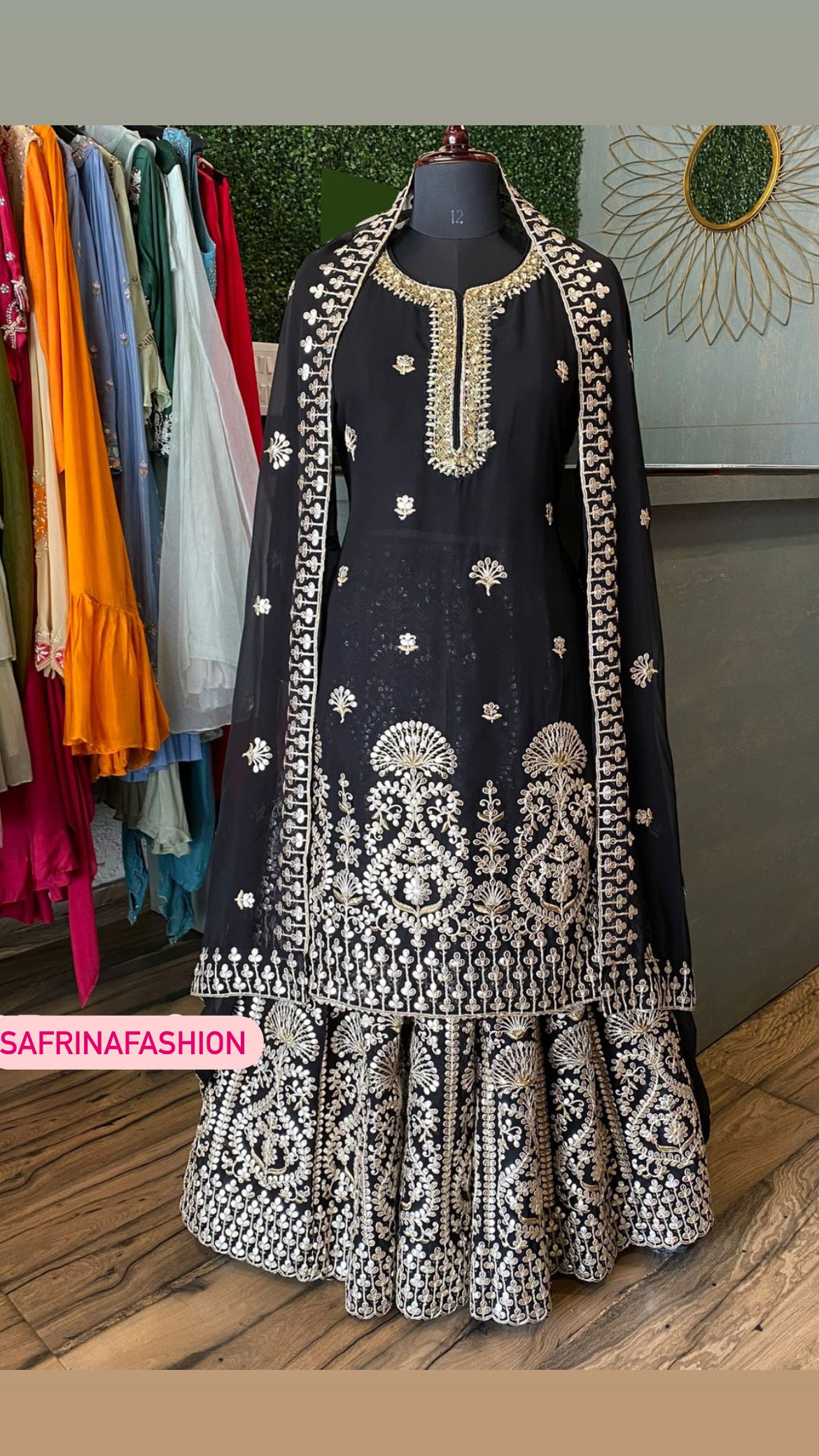 Eid beauty black kurta dress - Saffronfashionindia