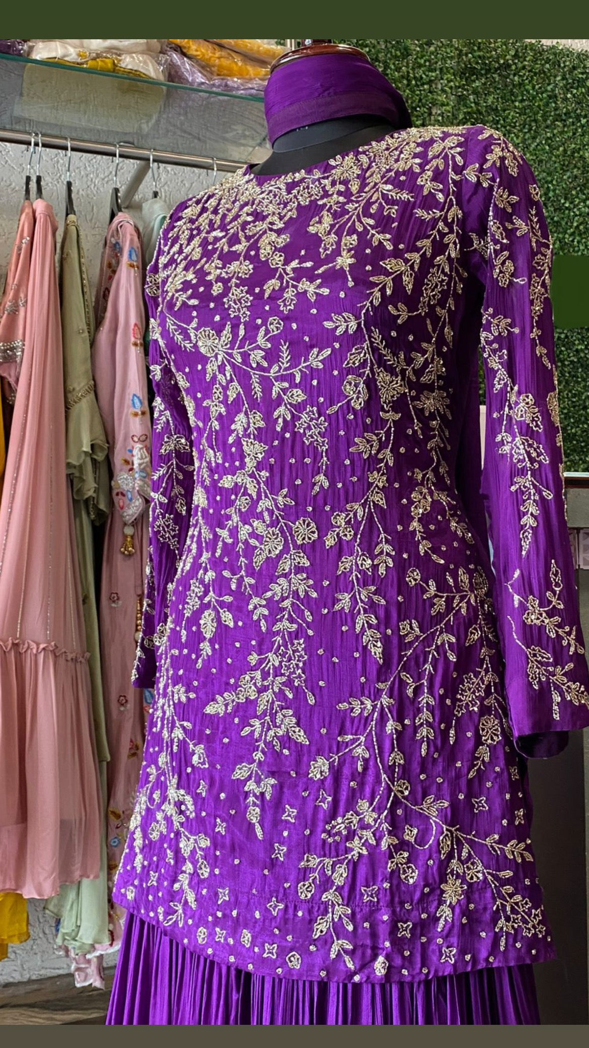 Mahisha purple kurta gharara dress - Saffronfashionindia