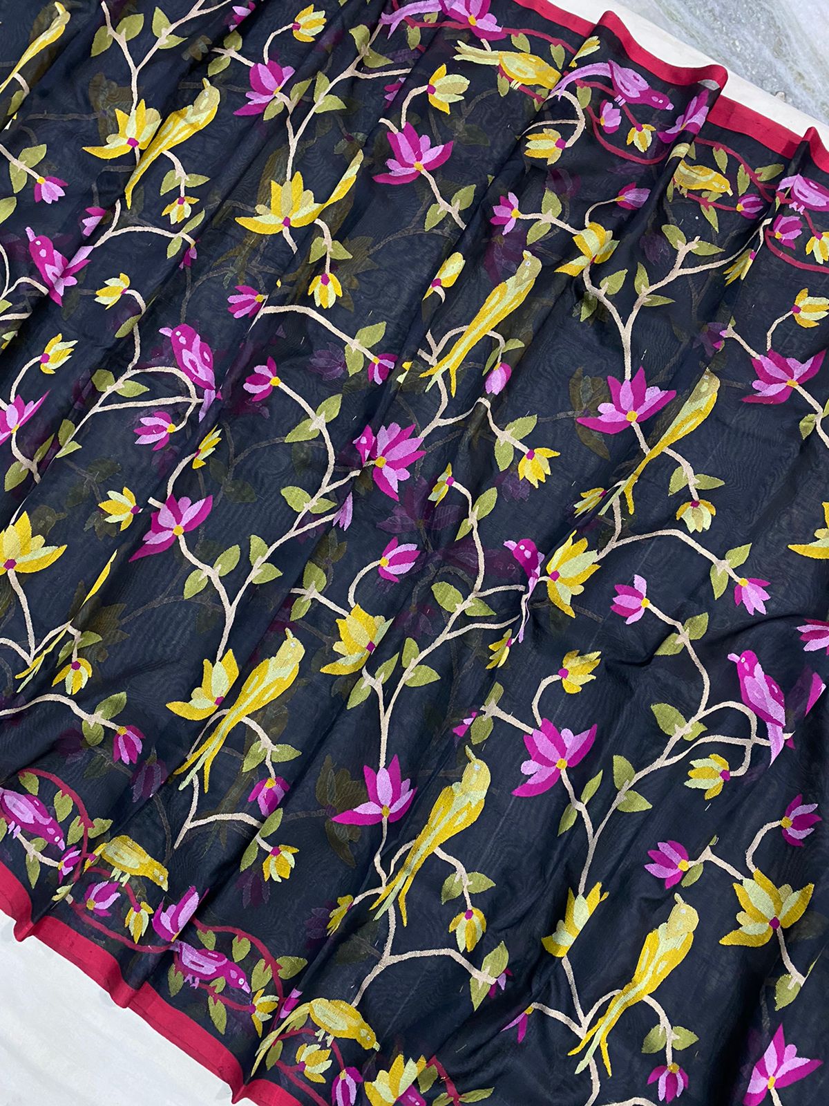 Zeba tantuj handwoven jamdani traditional sarees - Saffronfashionindia