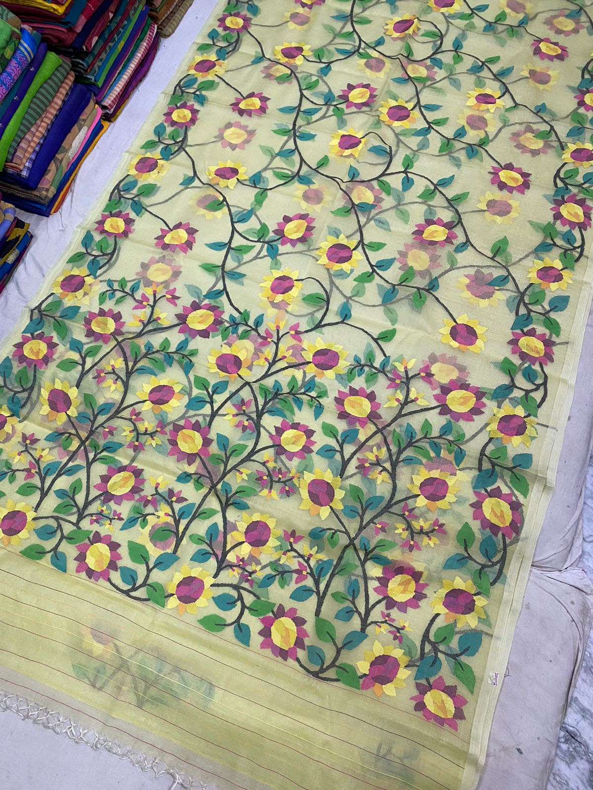 Ramjha tantuj jamdani saree - Saffronfashionindia