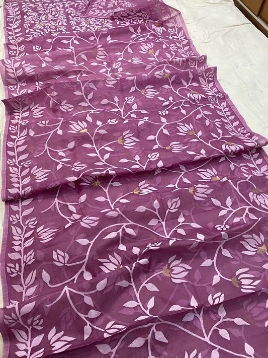 Mouli tantuj jamdani sari - Saffronfashionindia