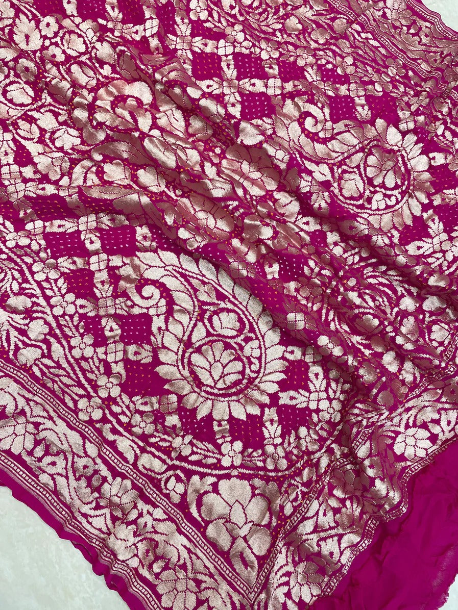 Mahima Banarsi bandhej dupatta - Saffronfashionindia