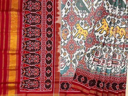 Lubina ikkat weaving Patola silk saree - Saffronfashionindia