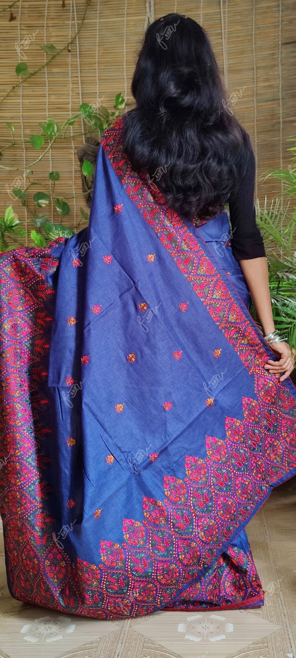 Kashmiri tussar silk saree - Saffronfashionindia