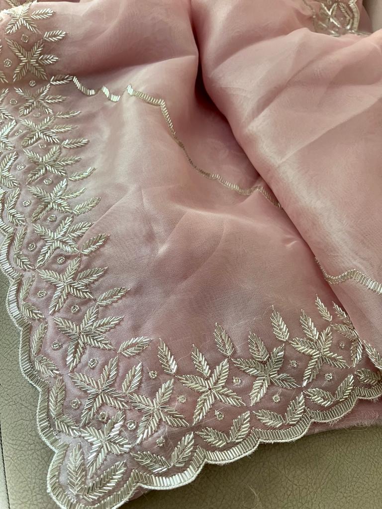 Piyali indian partywear organza saris - Saffronfashionindia