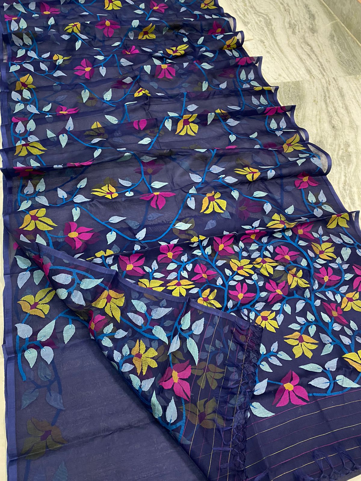 Lanisha muslin jamdani saree - Saffronfashionindia