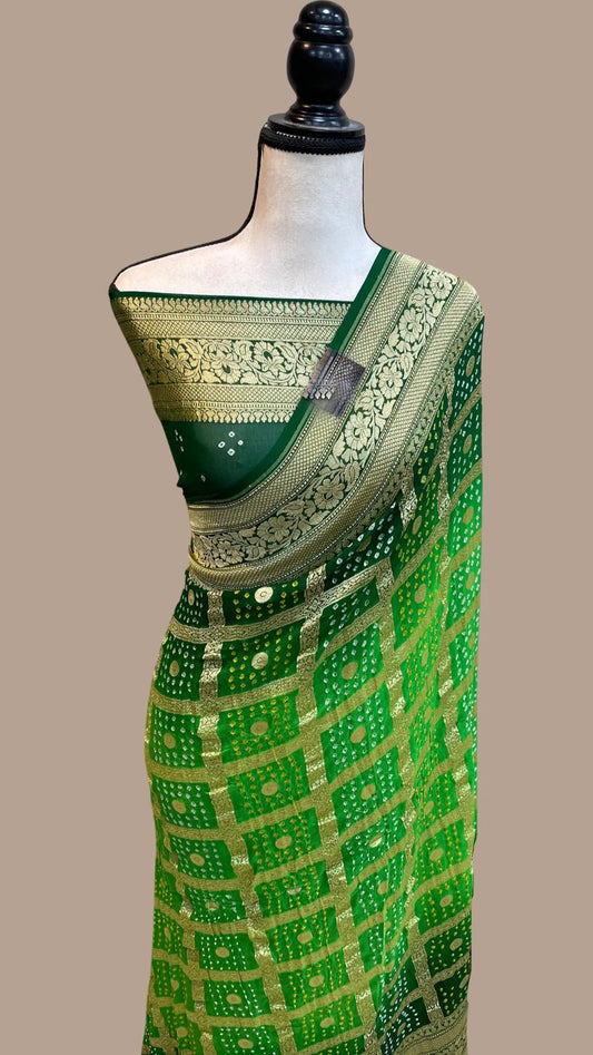 Mariah gorgette Banarsi sarees - Saffronfashionindia