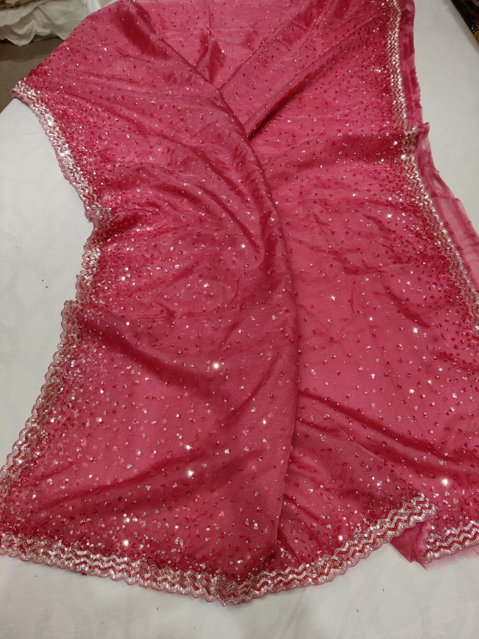 Kunti organza sequence saree - Saffronfashionindia