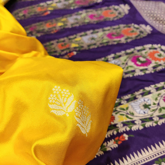Gemeie Katan silk handwoven saree Saffronfashion