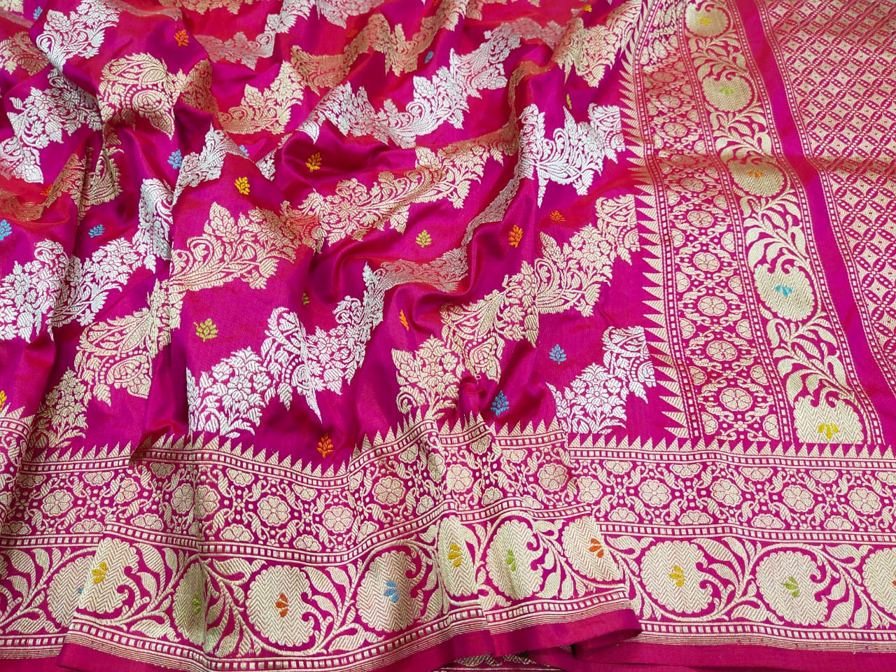 Bridal premium handwoven kadwa Rupa zari saree - Saffronfashionindia