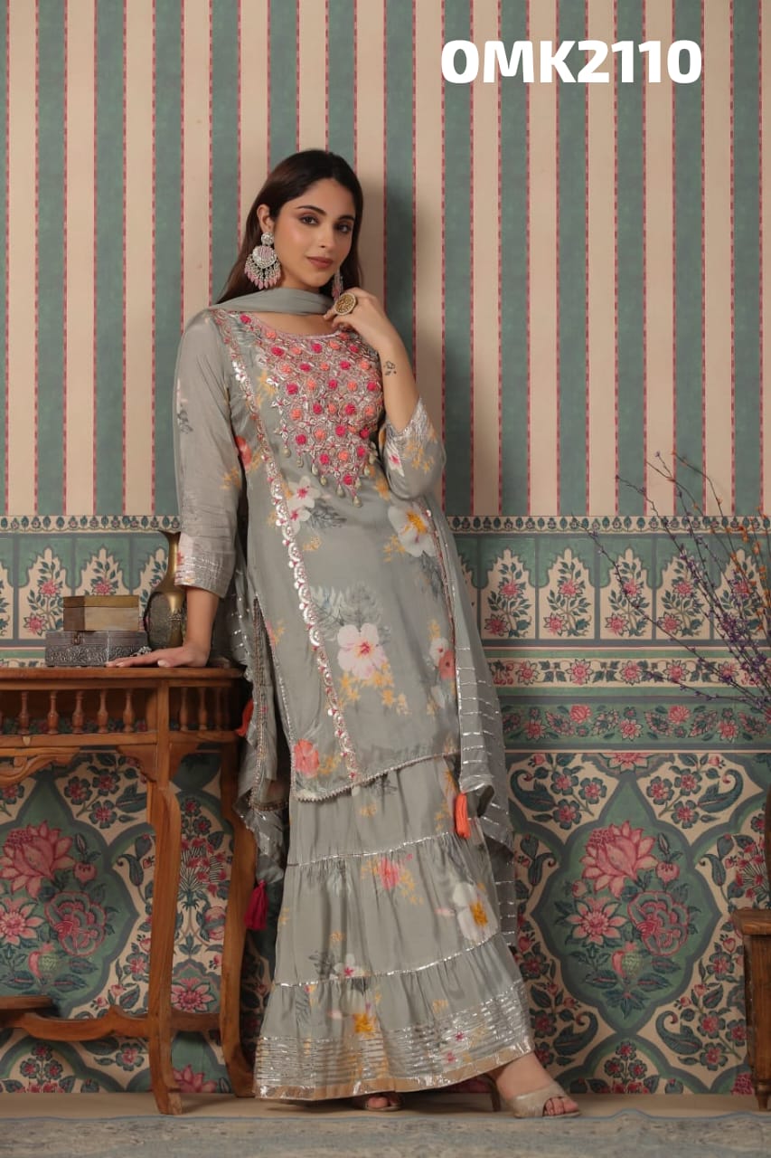 Pishaki floral sharara dress - Saffronfashionindia