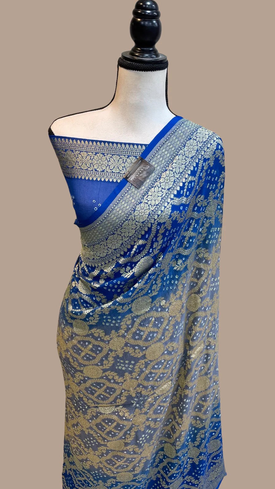 Rubina gorgette Banarsi saree - Saffronfashionindia
