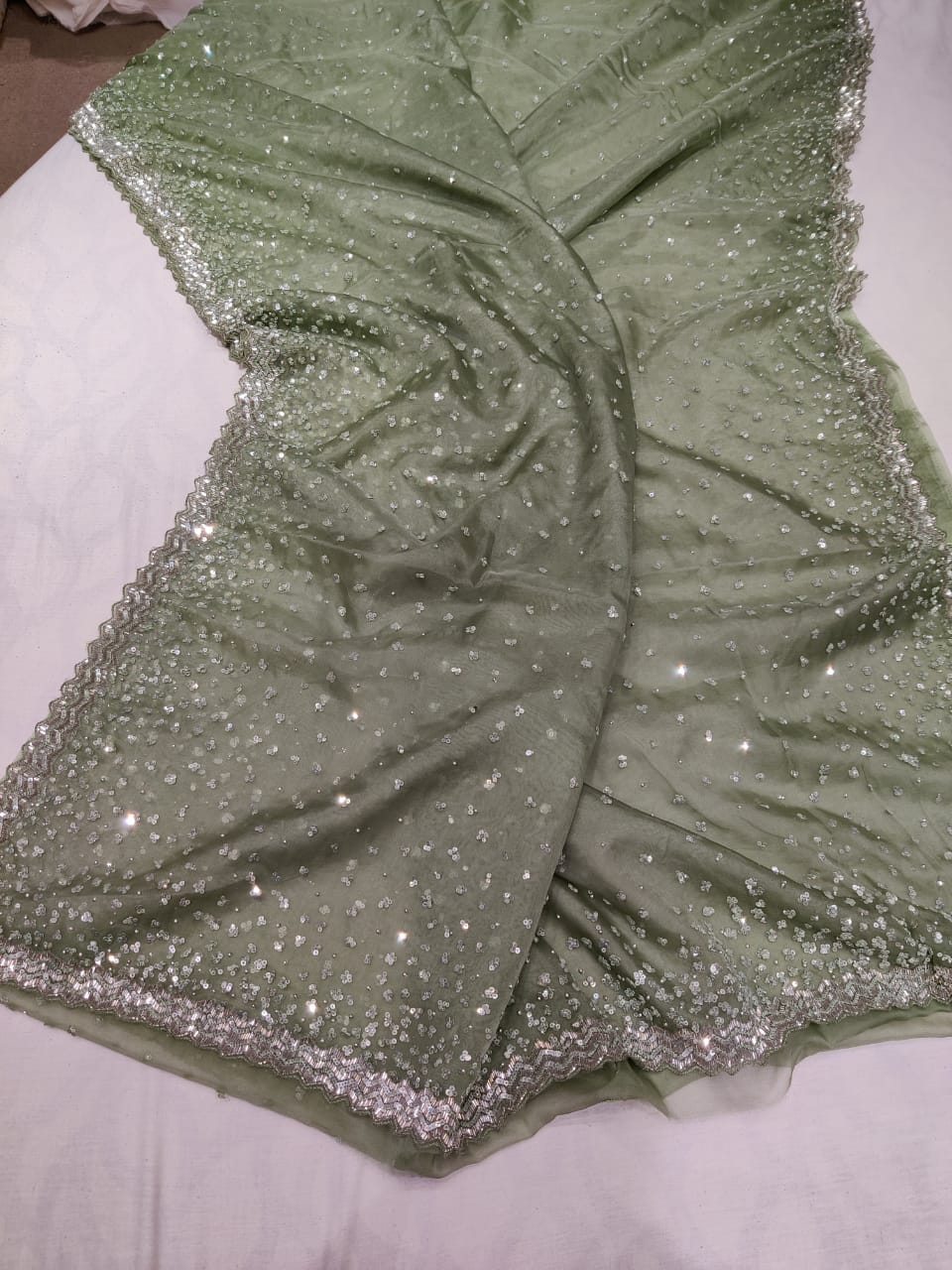Kunti organza sequence saree - Saffronfashionindia