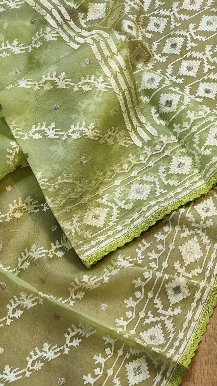 Nivara organza dhakai inspired saree - Saffronfashionindia
