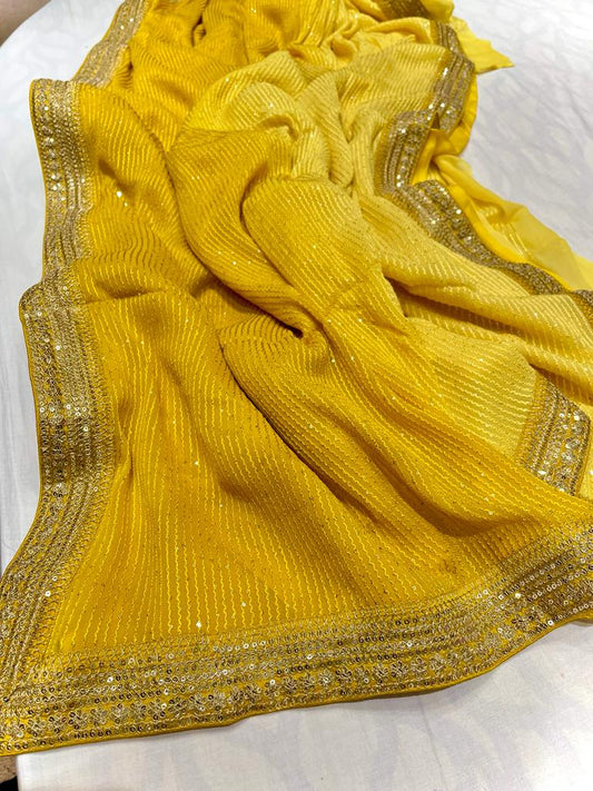 Valia gorgette sequence saree - Saffronfashionindia