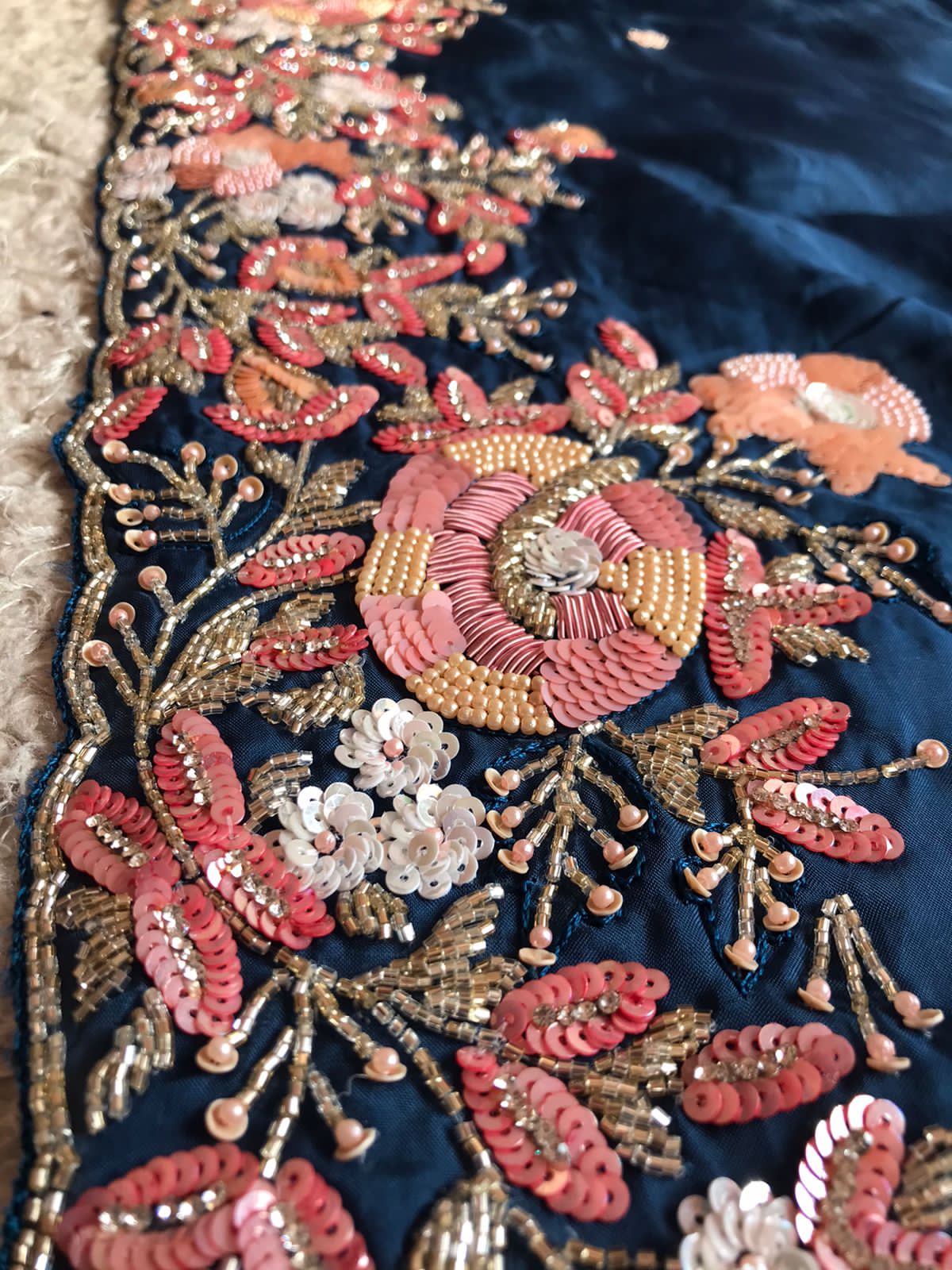 Premium organza embroidery zardosi saree - Saffronfashionindia