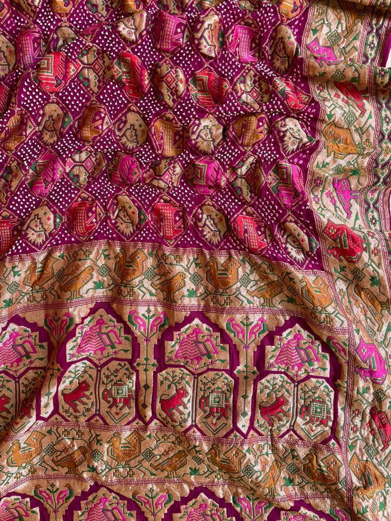 Sunaina bandhej gorgette dupatta - Saffronfashionindia