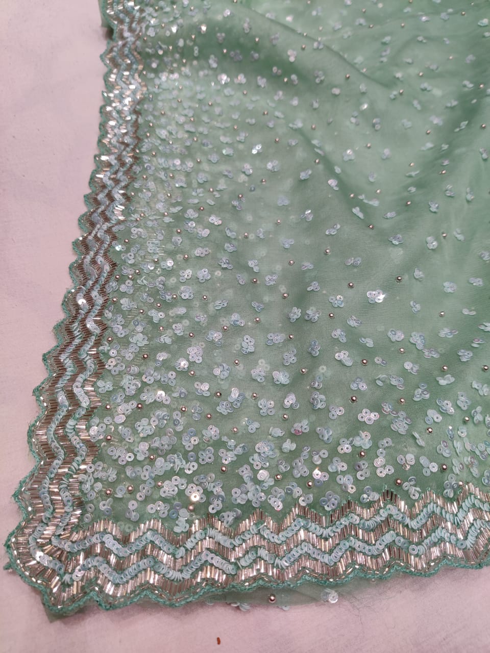 Kunti organza sequence saree - Saffronfashionindia