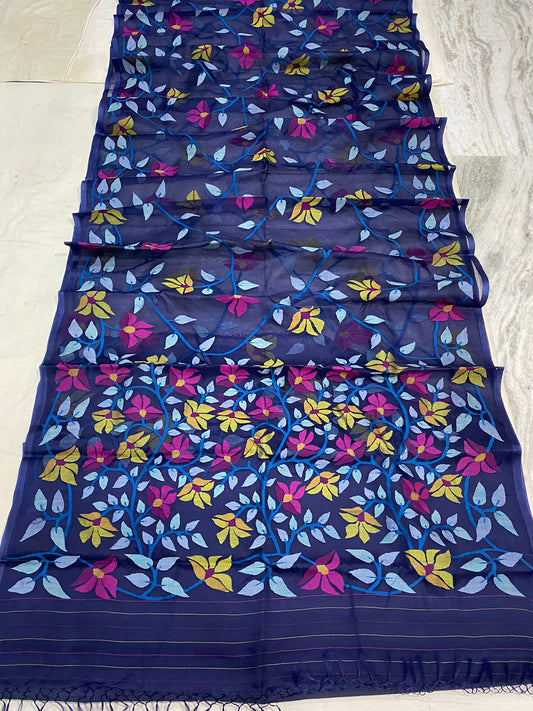 Lanisha muslin jamdani saree - Saffronfashionindia
