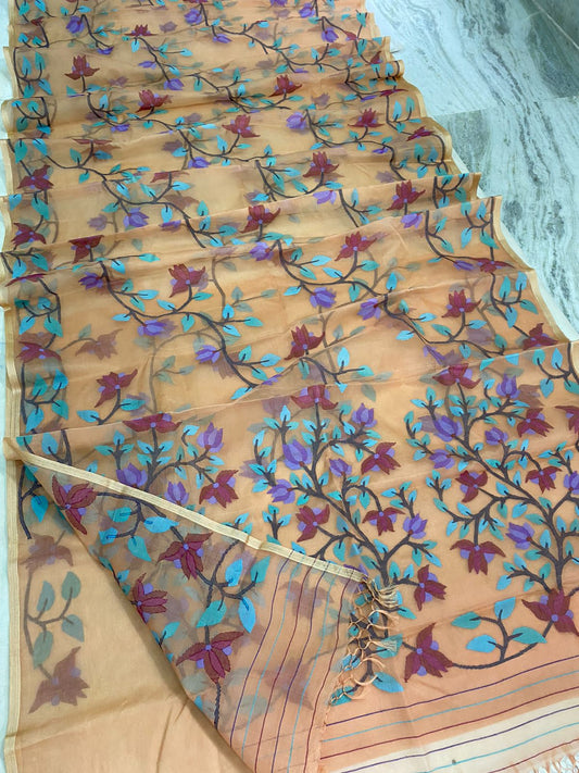 Kanita muslin indian jamdani sarees - Saffronfashionindia