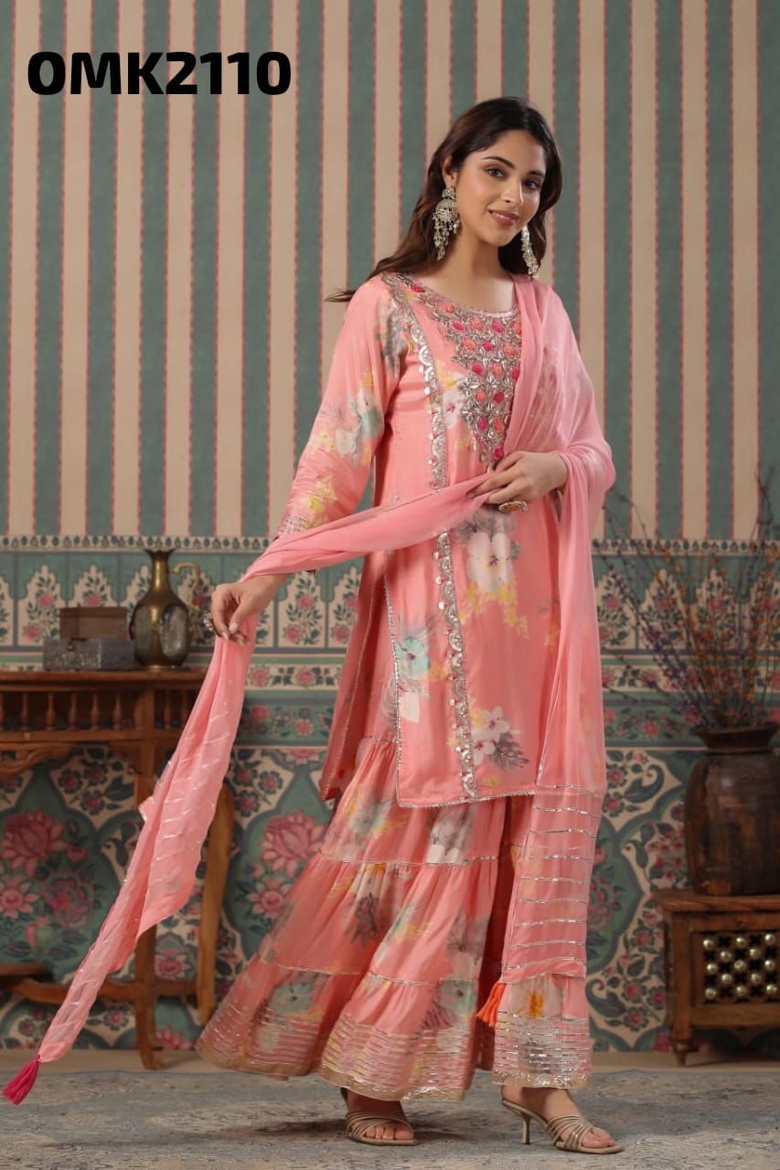 Pishaki floral sharara dress - Saffronfashionindia