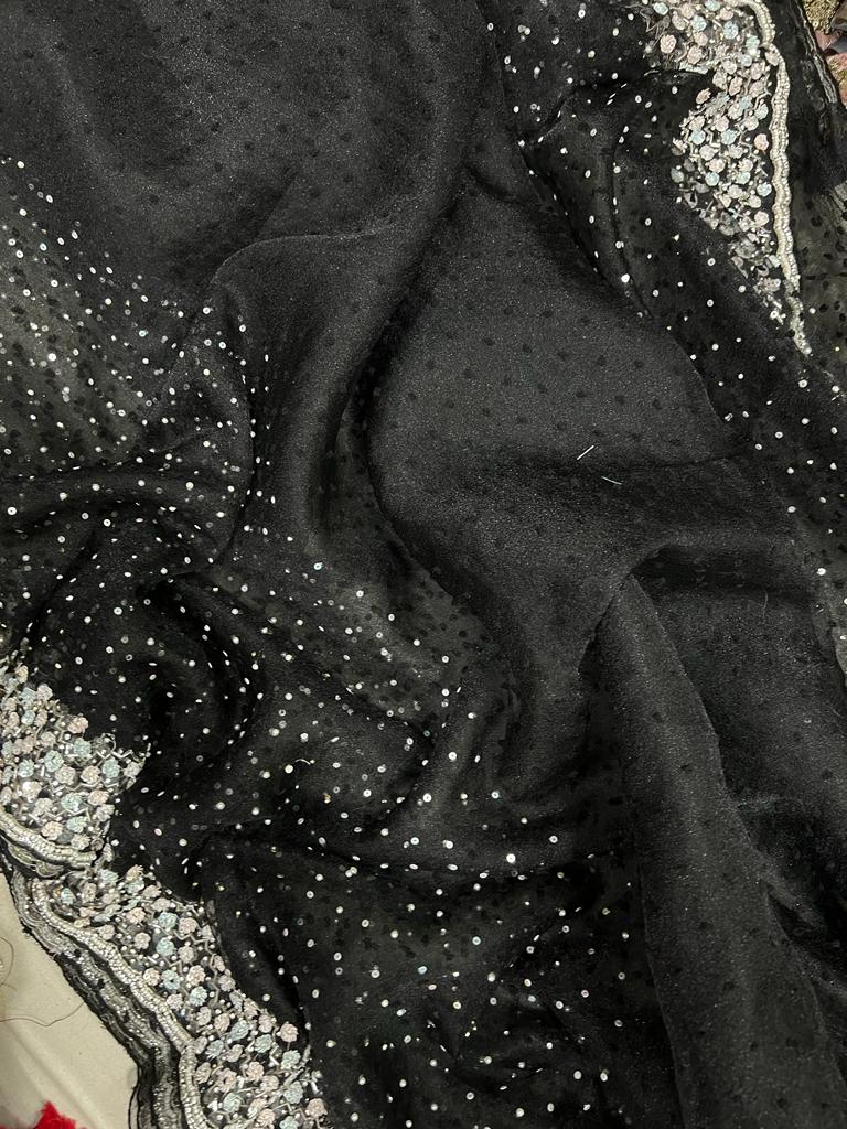 Marjaani cutdana jerkan partywear saree - Saffronfashionindia