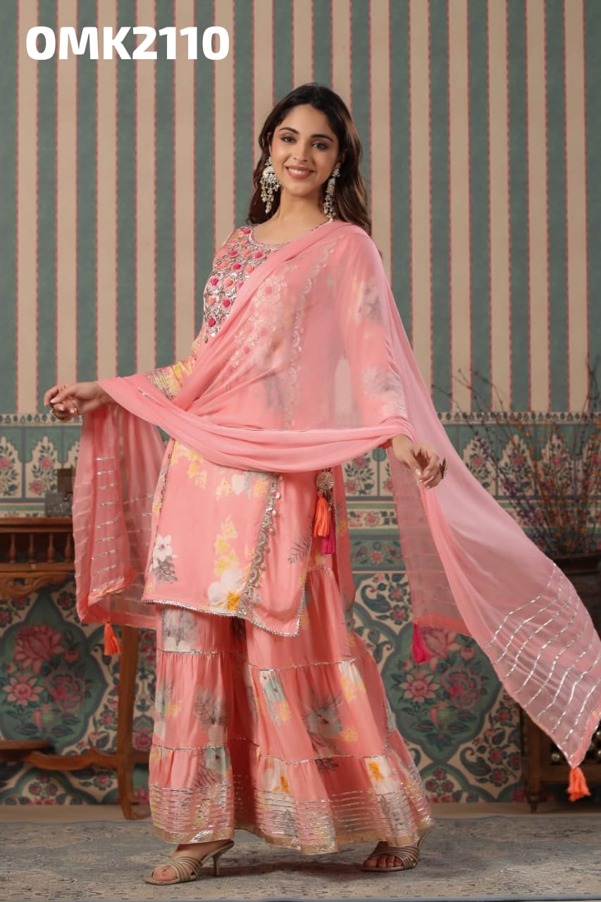 Pishaki floral sharara dress - Saffronfashionindia
