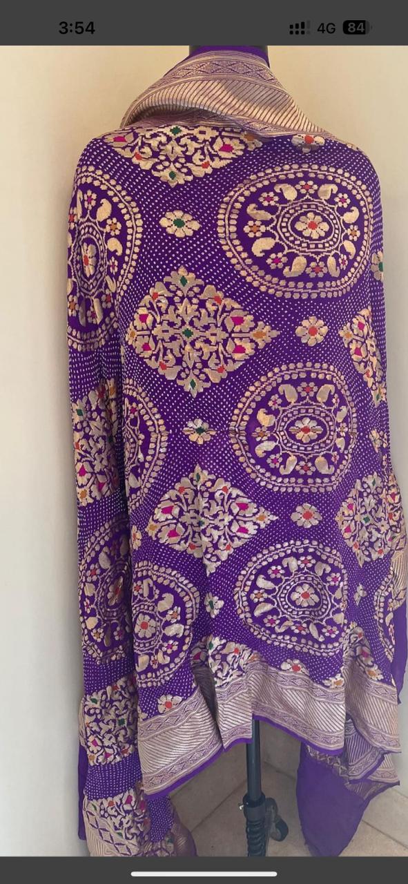 Jahana Banarsi Meenakari dupatta - Saffronfashionindia
