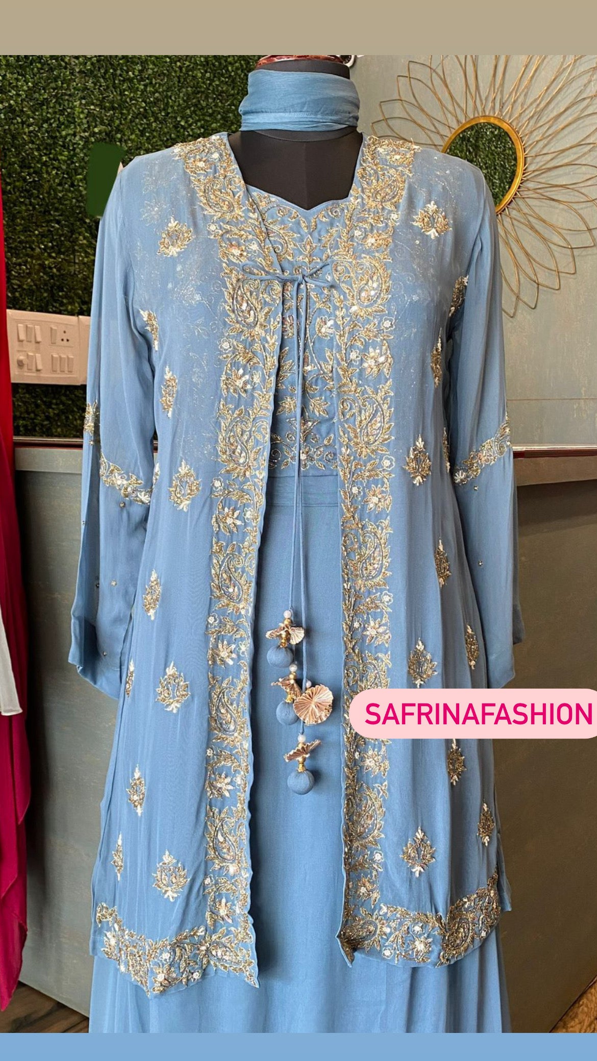 Asmani kurta dress - Saffronfashionindia