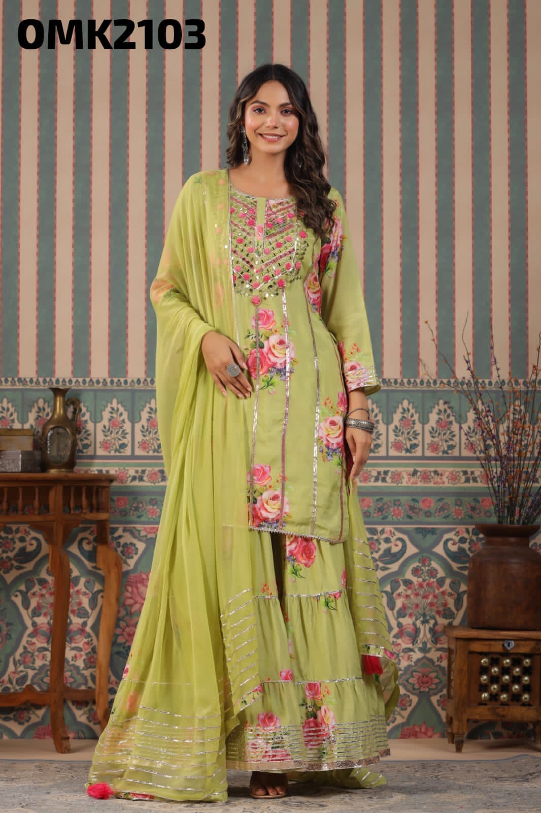 Floral sharara beautiful dress partywear dress - Saffronfashionindia