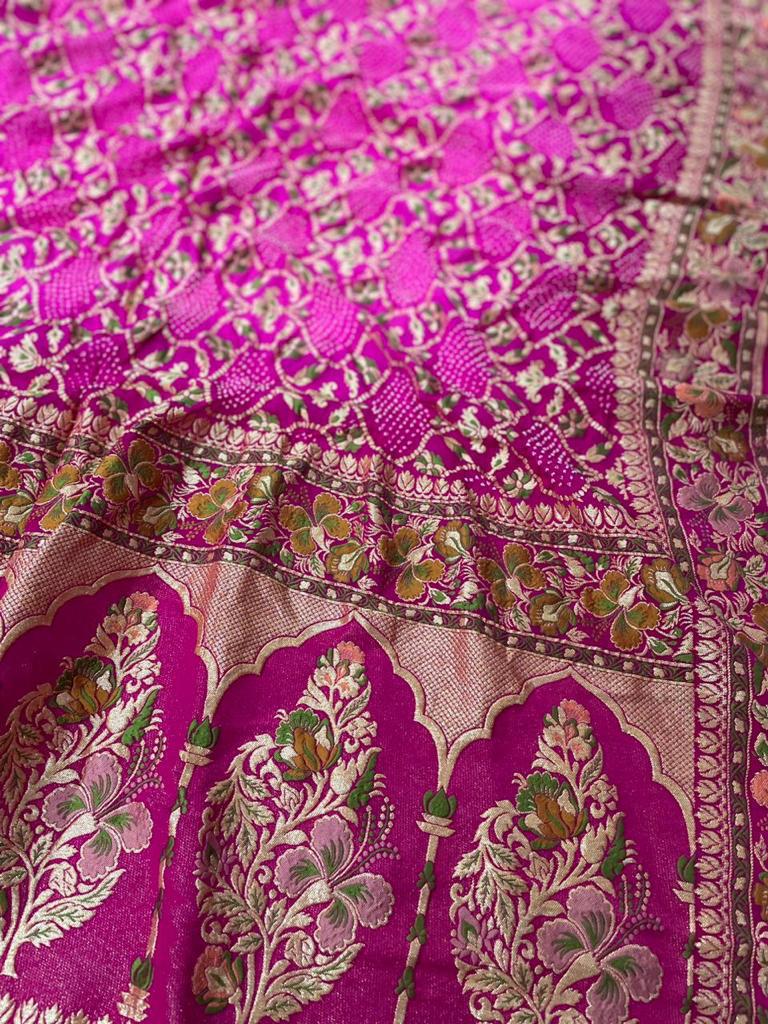 Ranika Meenakari gorgette dupatta - Saffronfashionindia