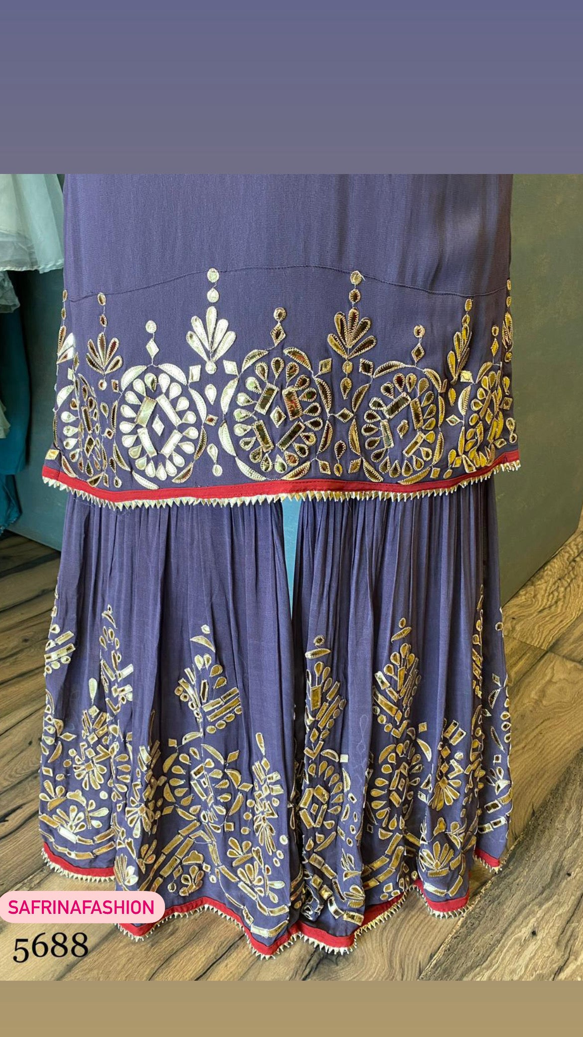 Naisha gorgette kurta gharara dress - Saffronfashionindia