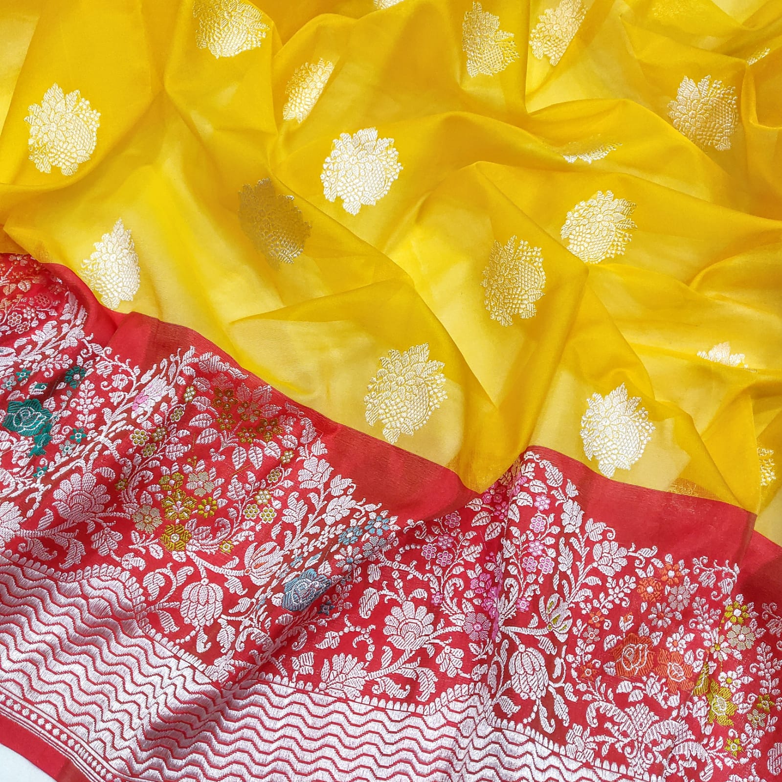 Noor kora handwoven saree - Saffronfashionindia