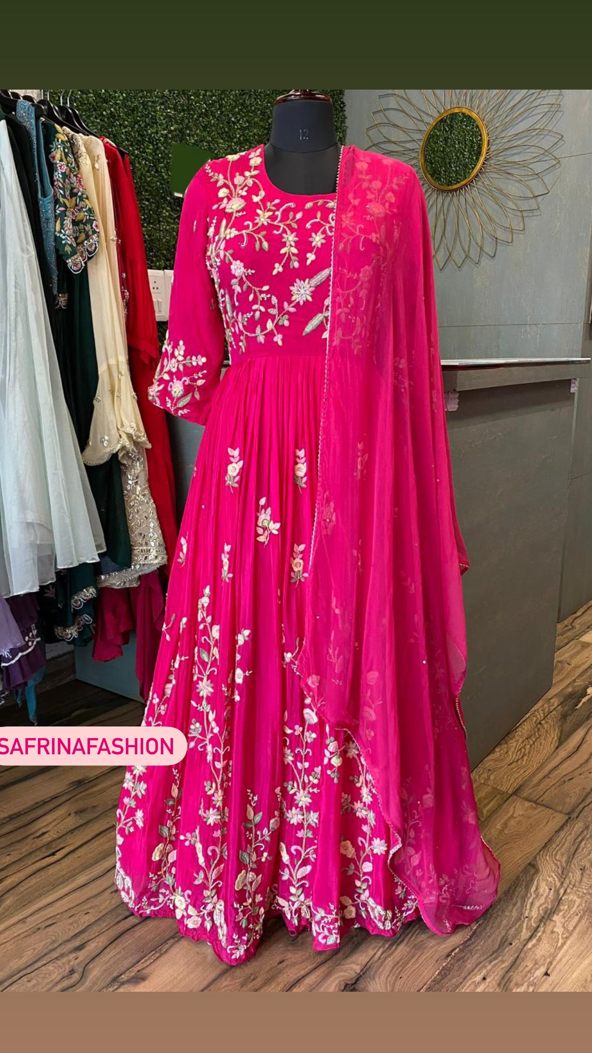 Pinakha long dress indian dress Pakistani dress - Saffronfashionindia