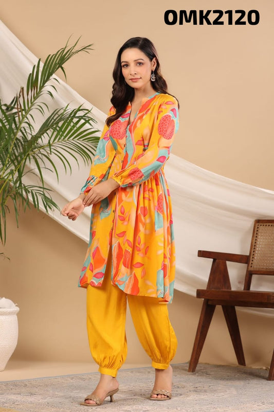 Floral digital print cord set - Saffronfashionindia