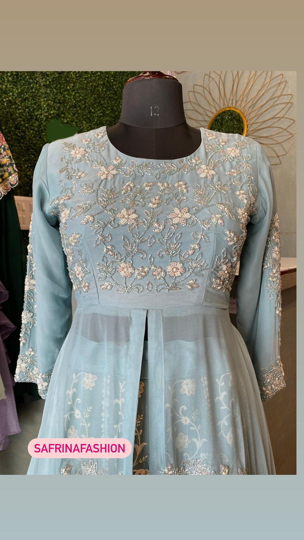Kismis gorgette Lucknowi suit - Saffronfashionindia
