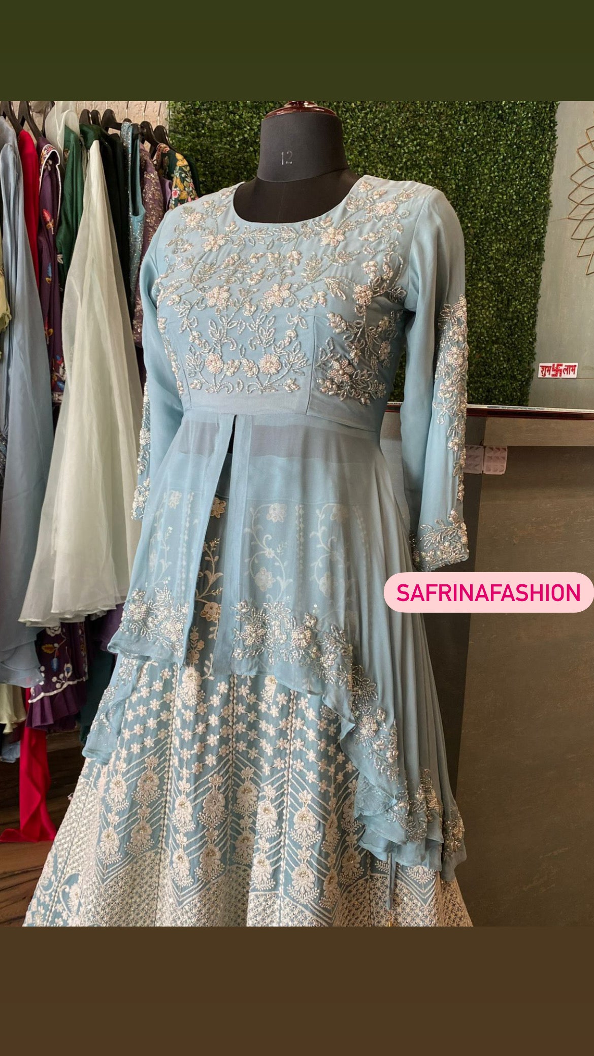 Kismis gorgette Lucknowi suit - Saffronfashionindia