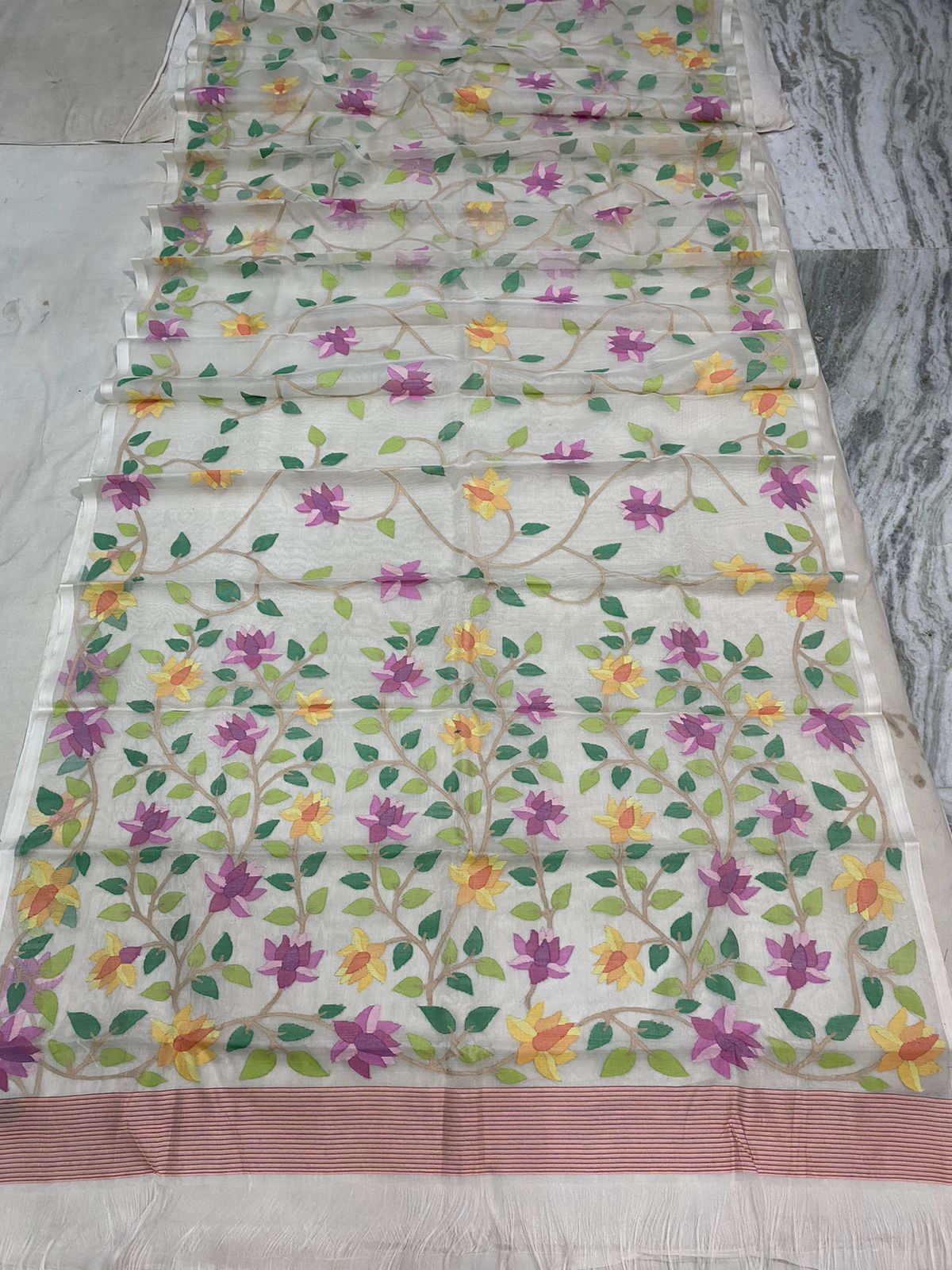 Kaveri jamdani Indian heritage saree - Saffronfashionindia