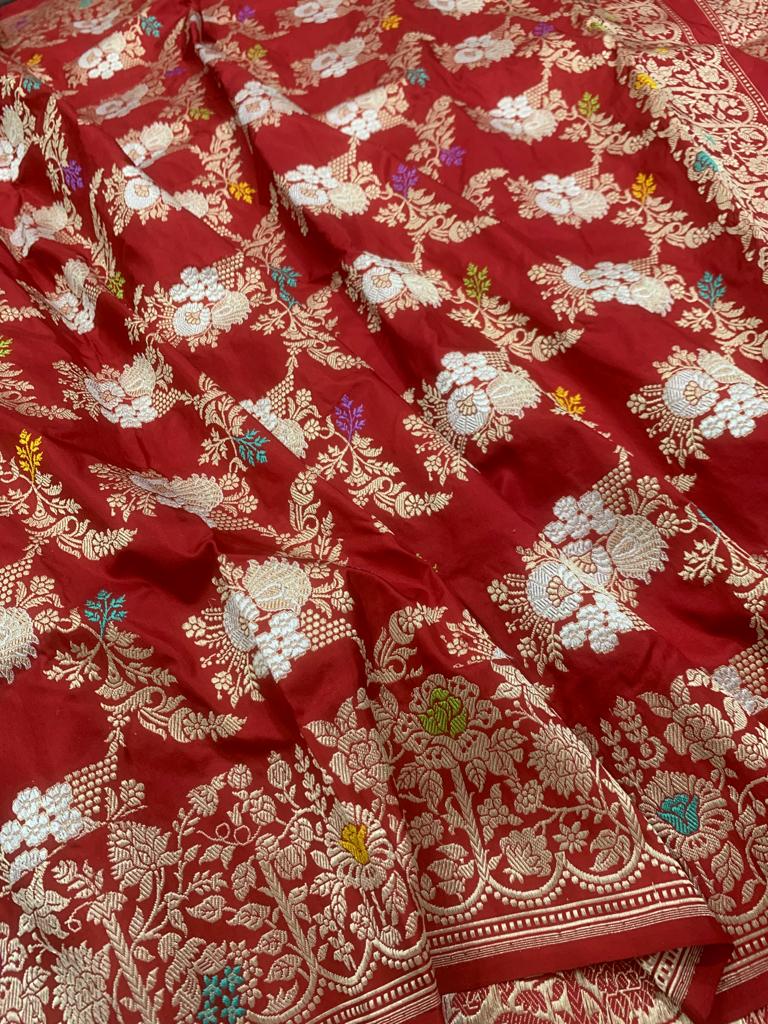 Dulhan premium Banarsi Katan kadwa saree - Saffronfashionindia