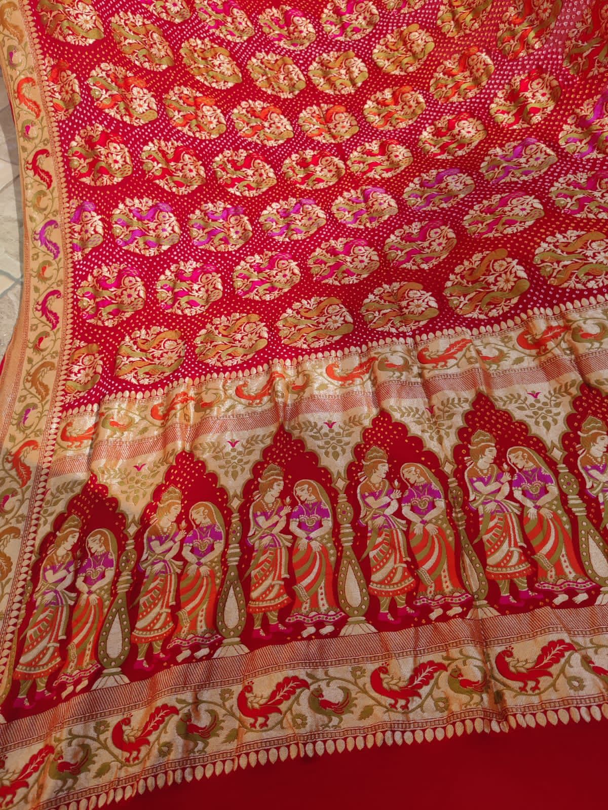 Majim handwoven Banarsi dupatta - Saffronfashionindia