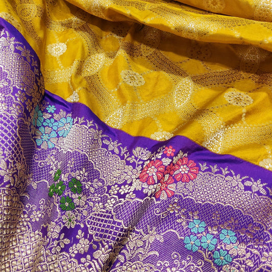 Urfi Katan silk handwoven zari saree - Saffronfashionindia