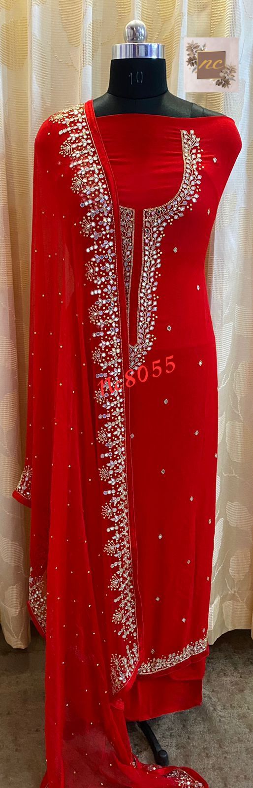 Dilbar gorgette salwar kameez - Saffronfashionindia
