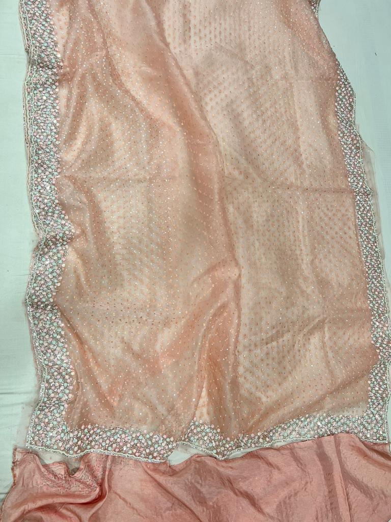 Marjaani cutdana jerkan partywear saree - Saffronfashionindia