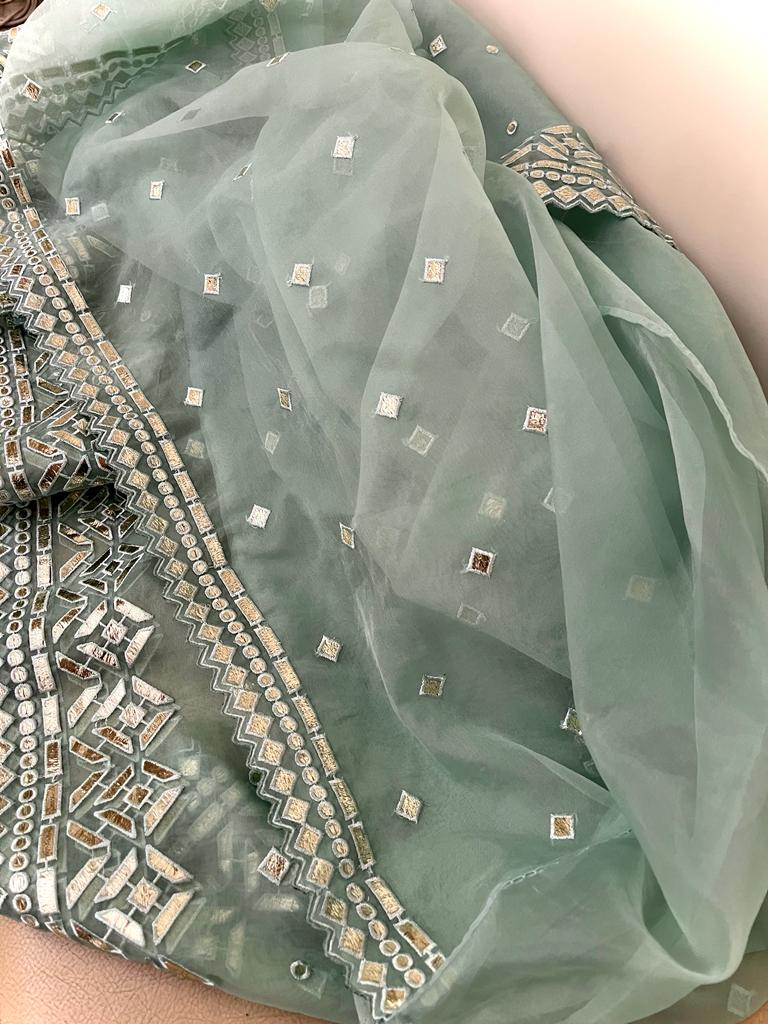 Rivisha organza sarees women clothing - Saffronfashionindia