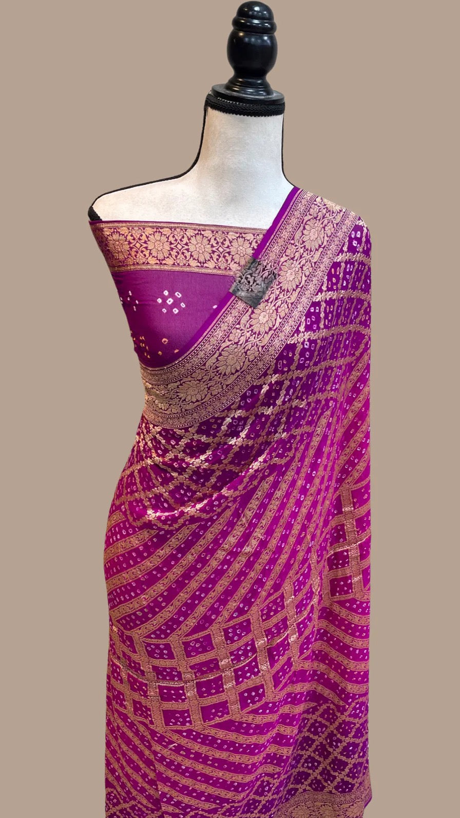 Rubina gorgette Banarsi saree - Saffronfashionindia