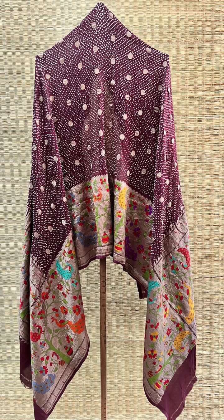 Ranjoli zari indian dupatta - Saffronfashionindia