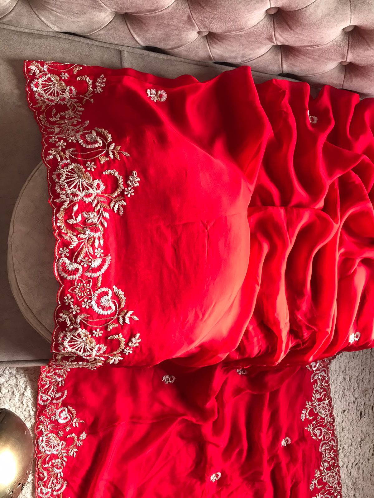 Trending organza silk saree - Saffronfashionindia