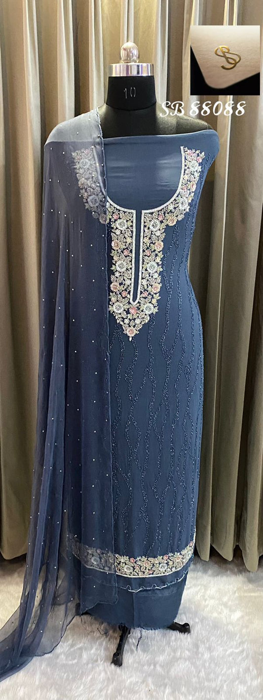 Arihant gorgette exclusive salwar suit - Saffronfashionindia