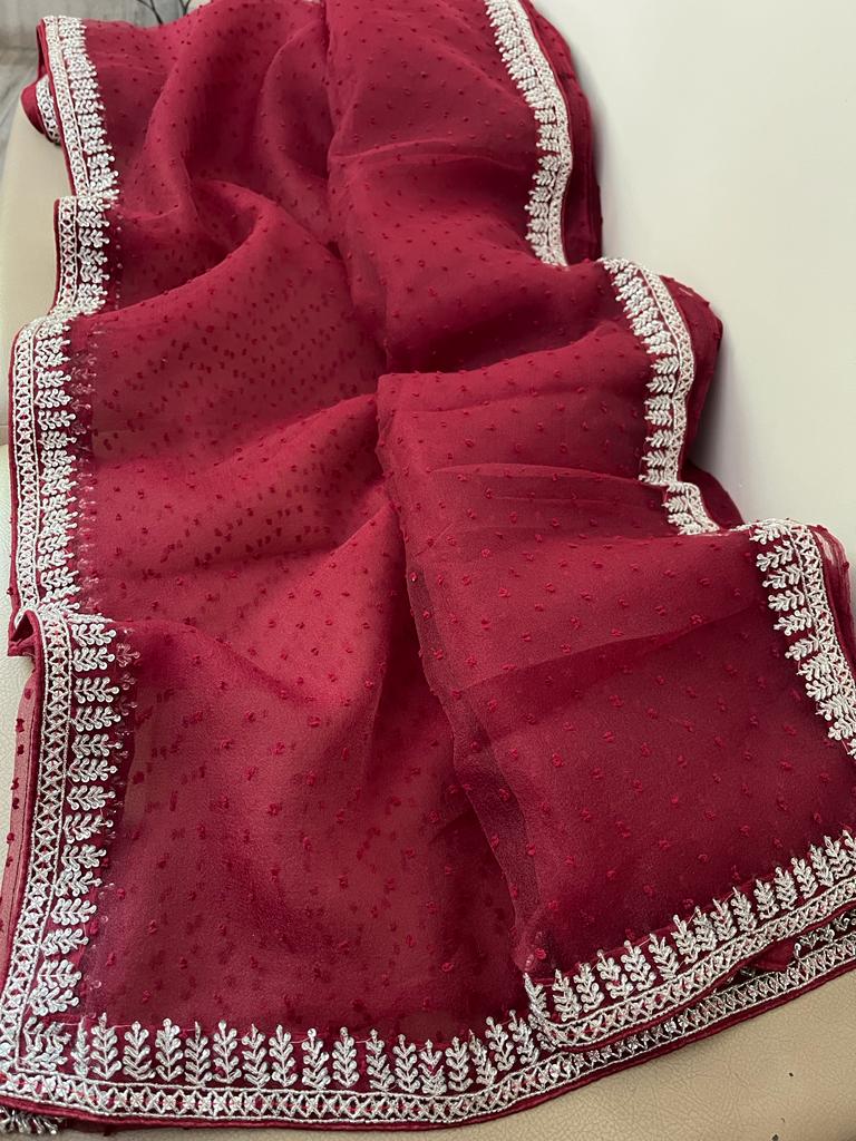Lavasha organza saree beautiful saree women sari - Saffronfashionindia