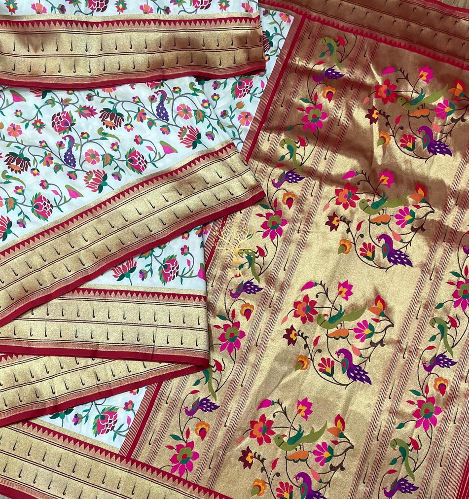 Handwoven muniya soft silk sarees - Saffronfashionindia